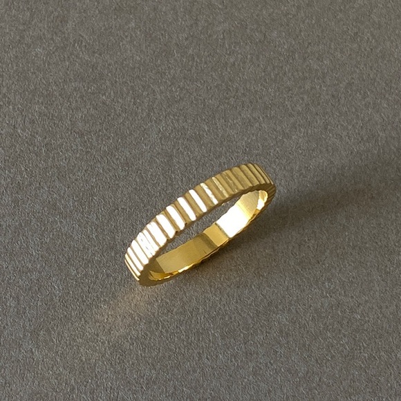 LACCstudios Jewelry - Gold thin ring, thin gold ring, gear ring, simple gold ring, stacking ring